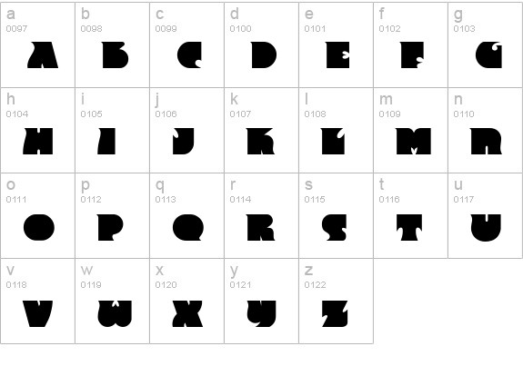 F820-Deco-Bold lowercase a-z preview