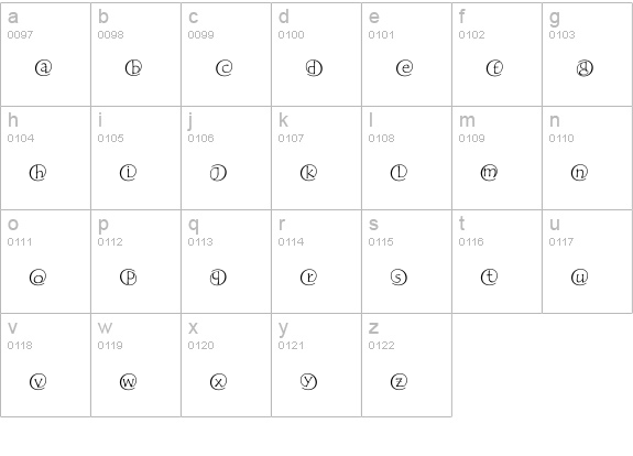 fab Chiocciole lowercase a-z preview