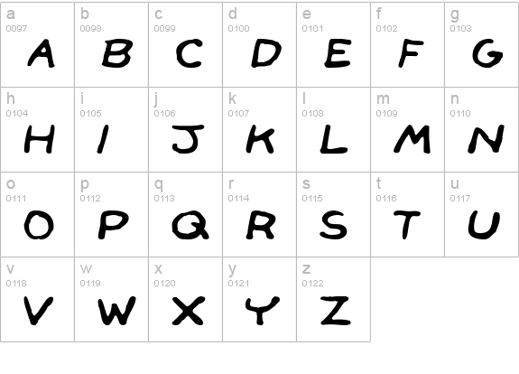Face Front lowercase a-z preview