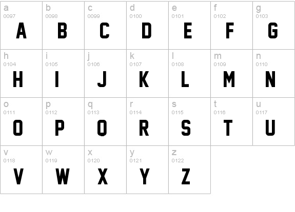 Face Off M54 lowercase a-z preview