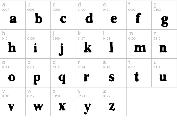 FacsimiledBold lowercase a-z preview