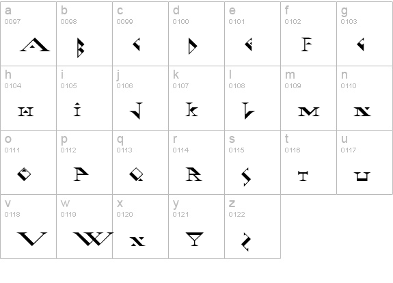 Fadgod lowercase a-z preview