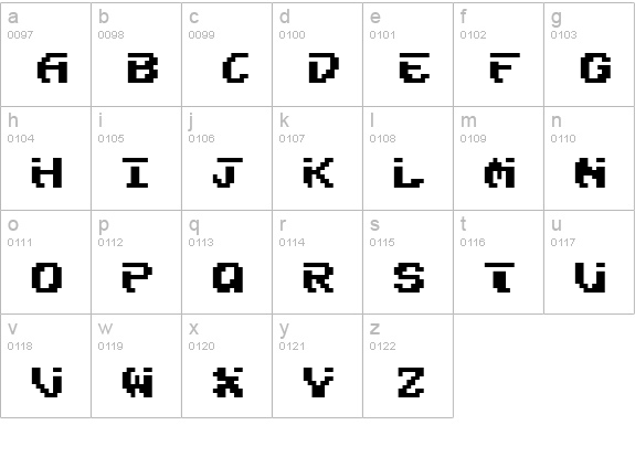Fairlight lowercase a-z preview