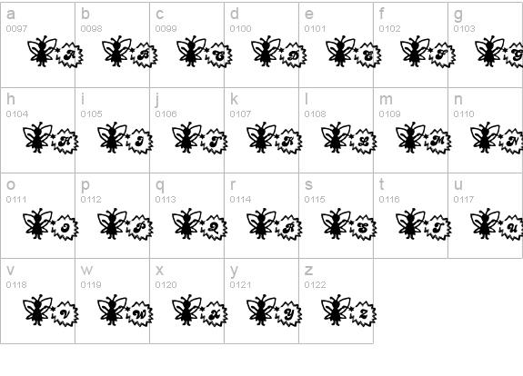 Fairy Sparkle lowercase a-z preview