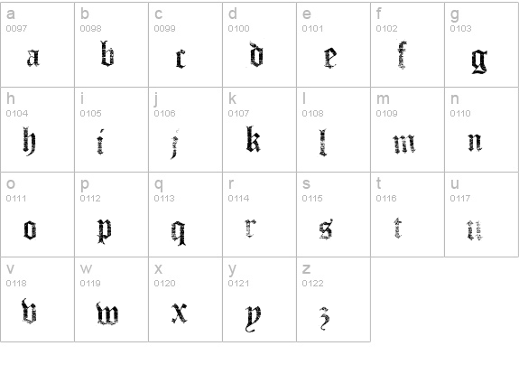 Faith Collapsing lowercase a-z preview