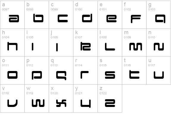 Falcon lowercase a-z preview