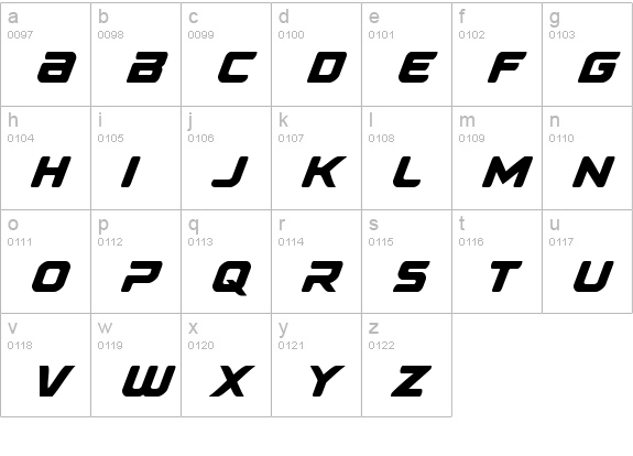 Falcon Punch lowercase a-z preview