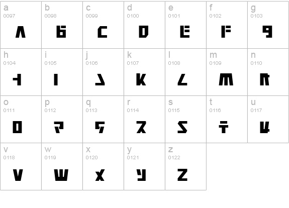 Falconhead Condensed lowercase a-z preview