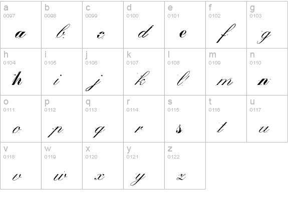 Falseidol-Italic lowercase a-z preview