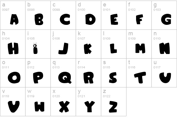 Family Guy lowercase a-z preview