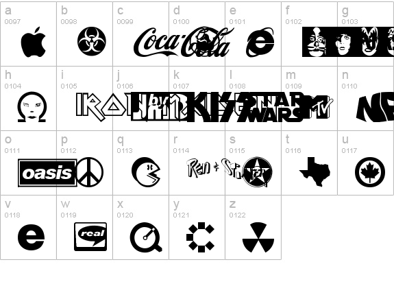 Famous Logos lowercase a-z preview