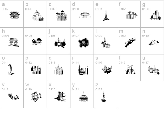 FamousBuildings lowercase a-z preview