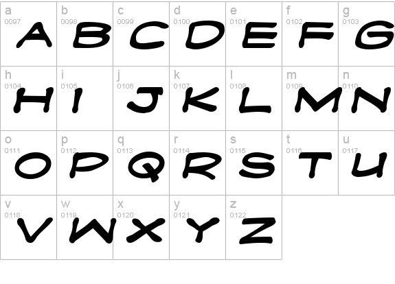 Fanboy Hardcore Bold lowercase a-z preview