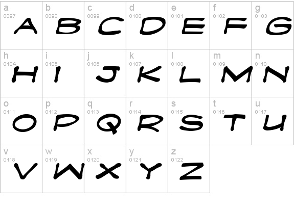 Fanboy Hardcore Italic lowercase a-z preview