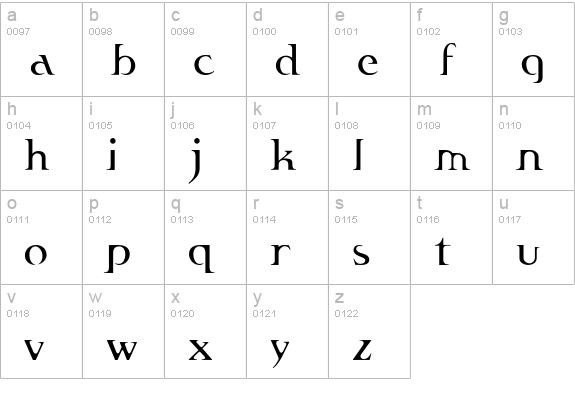 Fandango lowercase a-z preview