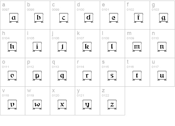 Fanfold lowercase a-z preview