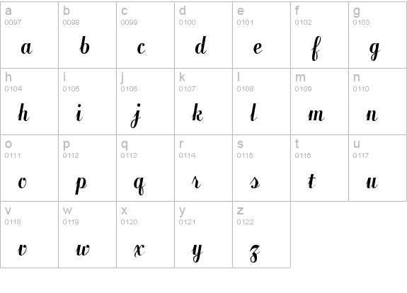 FansiPensleTwo Bold lowercase a-z preview