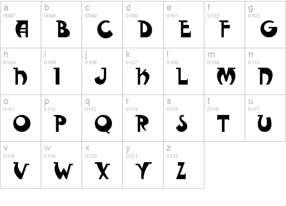 Fantastic MF Modern lowercase a-z preview