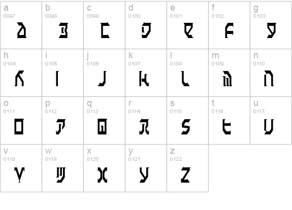Fantazian Condensed lowercase a-z preview