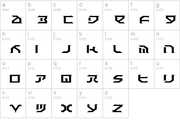 Fantazian Expanded lowercase a-z preview