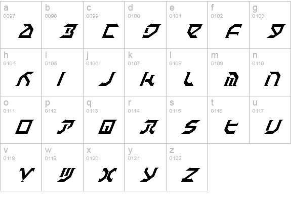 Fantazian Italic lowercase a-z preview