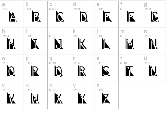 Fantomet lowercase a-z preview