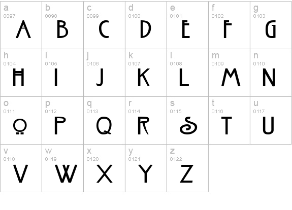 Fanzee Normal lowercase a-z preview
