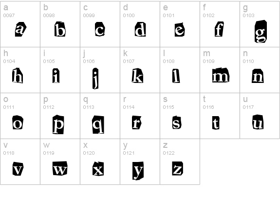 Fanzine lowercase a-z preview