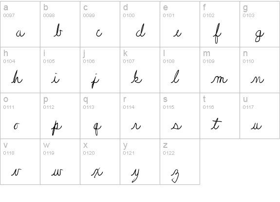Farewell lowercase a-z preview