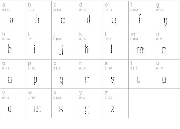Fascii Cross BRK lowercase a-z preview