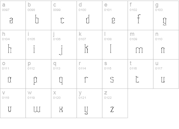 Fascii Twigs BRK lowercase a-z preview