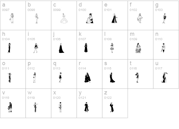 Fashion Ladies lowercase a-z preview