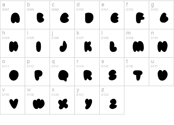 fat ass filled lowercase a-z preview