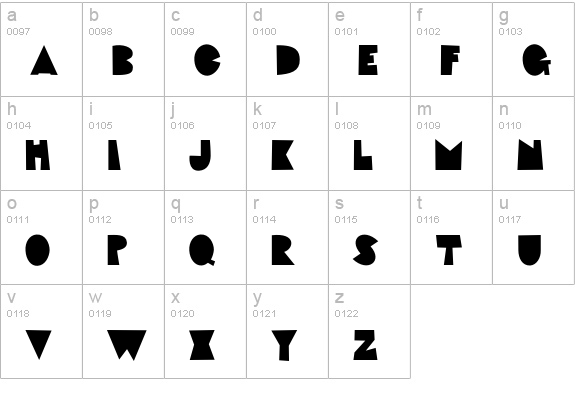 Fat Cat lowercase a-z preview