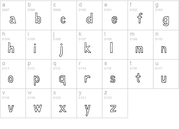 Fat Free lowercase a-z preview