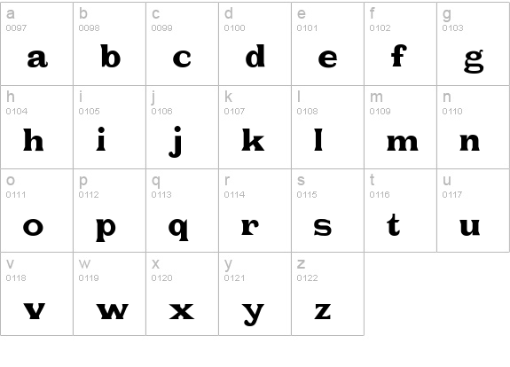 Fat Legs lowercase a-z preview