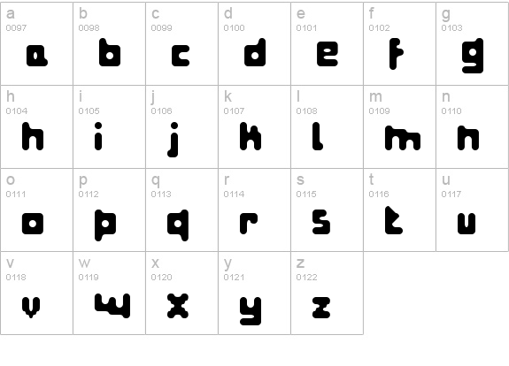 Fat Pixels lowercase a-z preview