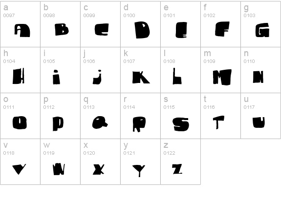 Fat Sam lowercase a-z preview