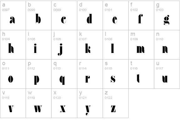 FatFace lowercase a-z preview