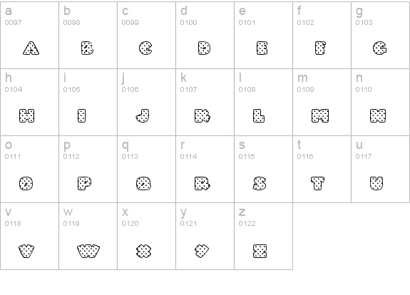 Fatty Heart Filled lowercase a-z preview
