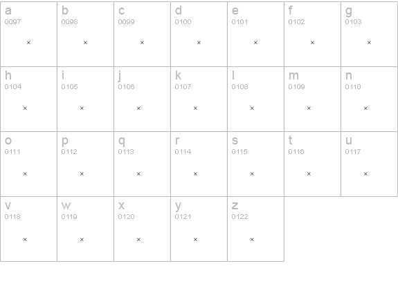 FaustMediumTab lowercase a-z preview