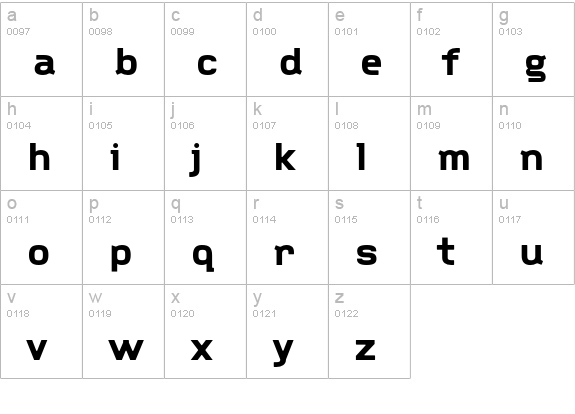 FauxCRA-Bold lowercase a-z preview