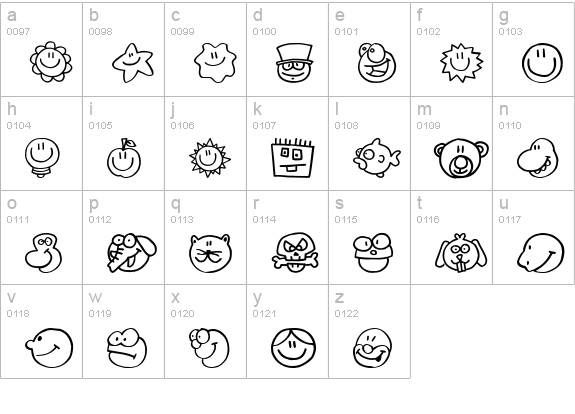 Fazings one lowercase a-z preview
