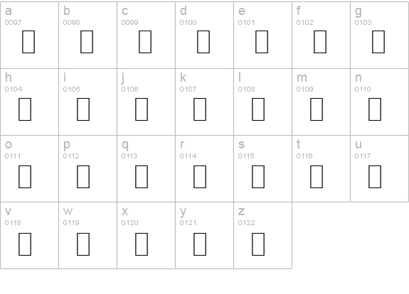 FE-Font lowercase a-z preview