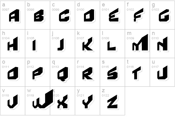 Fear Factor '3D' lowercase a-z preview