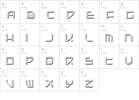 Federapolis Shadow lowercase a-z preview