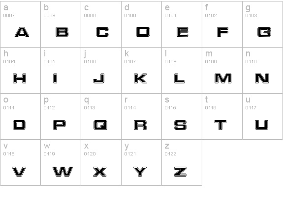 Federation Star Fleet lowercase a-z preview