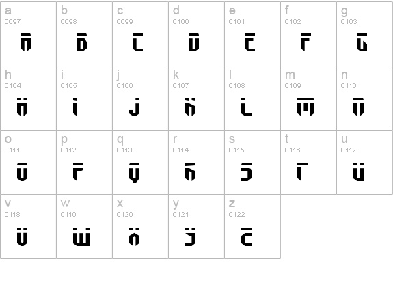 Fedyral Expanded lowercase a-z preview