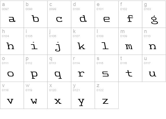 FeggoliteHatched lowercase a-z preview