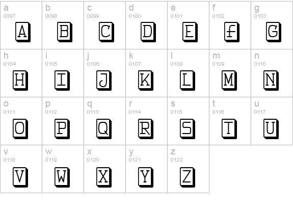 FeggoliteKeyed lowercase a-z preview